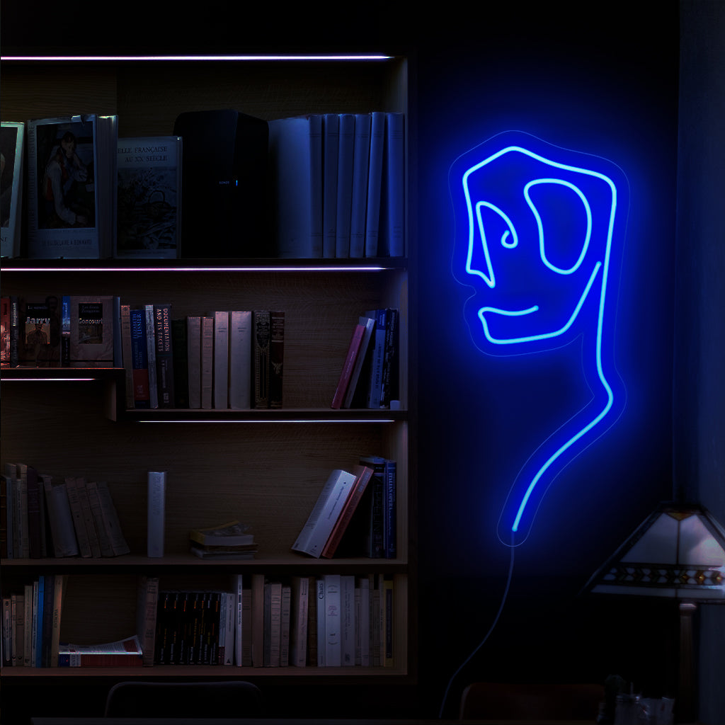 O letreiro de neon "Abstract Art Man" emana vibração artística com sua silhueta elegante. Ilumine seu ambiente com esta luminária neon moderna e abstrata, perfeita para adicionar um toque contemporâneo a qualquer ambiente.