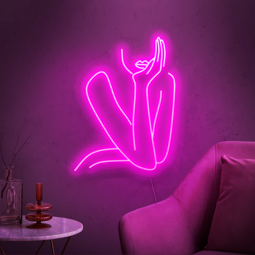 "Placa de neon com arte abstrata feminina" exala sofisticação moderna com sua silhueta chique. Eleve seu espaço instantaneamente com esta elegante luminária de neon, adicionando um toque de elegância contemporânea a qualquer ambiente.