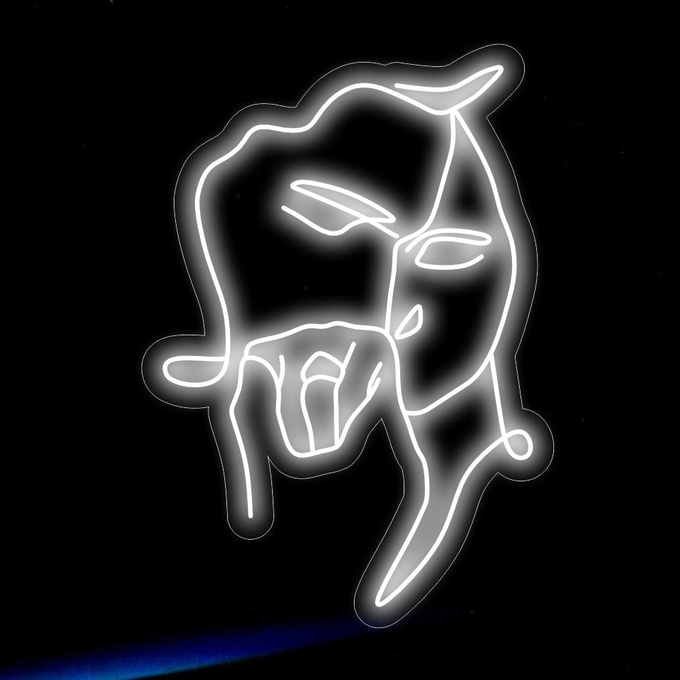 "Placa de neon com arte abstrata para amantes" - Uma luz neon romântica com elementos abstratos, expressando amor e conexão por meio da arte moderna, aprimorando o ambiente do seu espaço de vida.