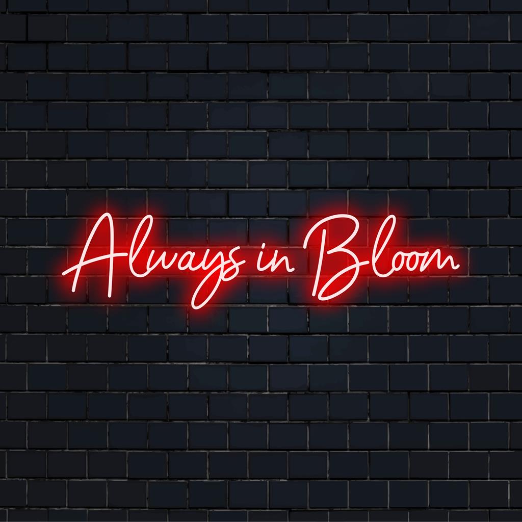 Um deslumbrante letreiro de neon LED personalizado com detalhes florais. Perfeito para iluminar espaços com elegantes luzes neon.