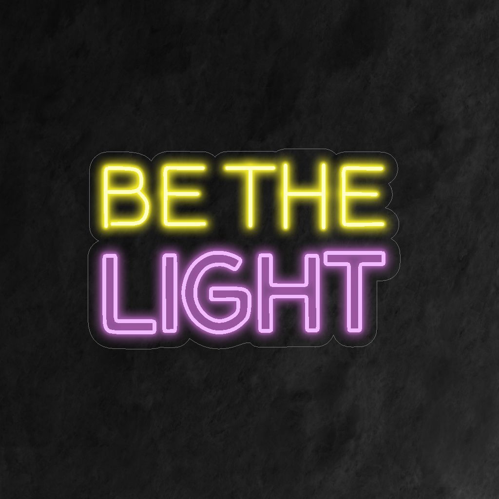 "Seja a Luz, Letreiro de Neon" - Uma luz de neon radiante com uma mensagem positiva e fortalecedora, infundindo esperança e positividade no seu ambiente.