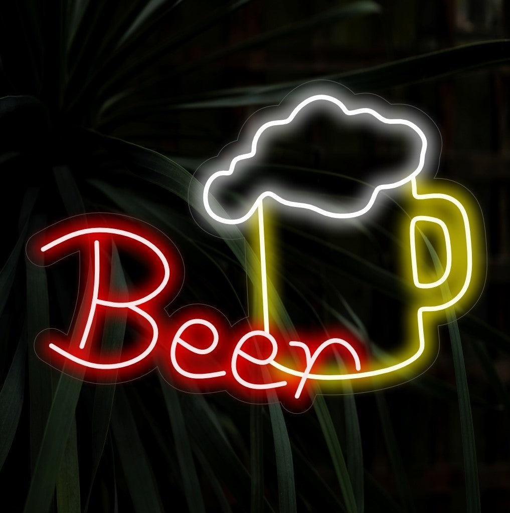 "Beer Neon Sign" é uma adição atemporal e icônica ao interior do seu bar. Uma luz neon que simboliza a atmosfera descontraída de um bom pub.