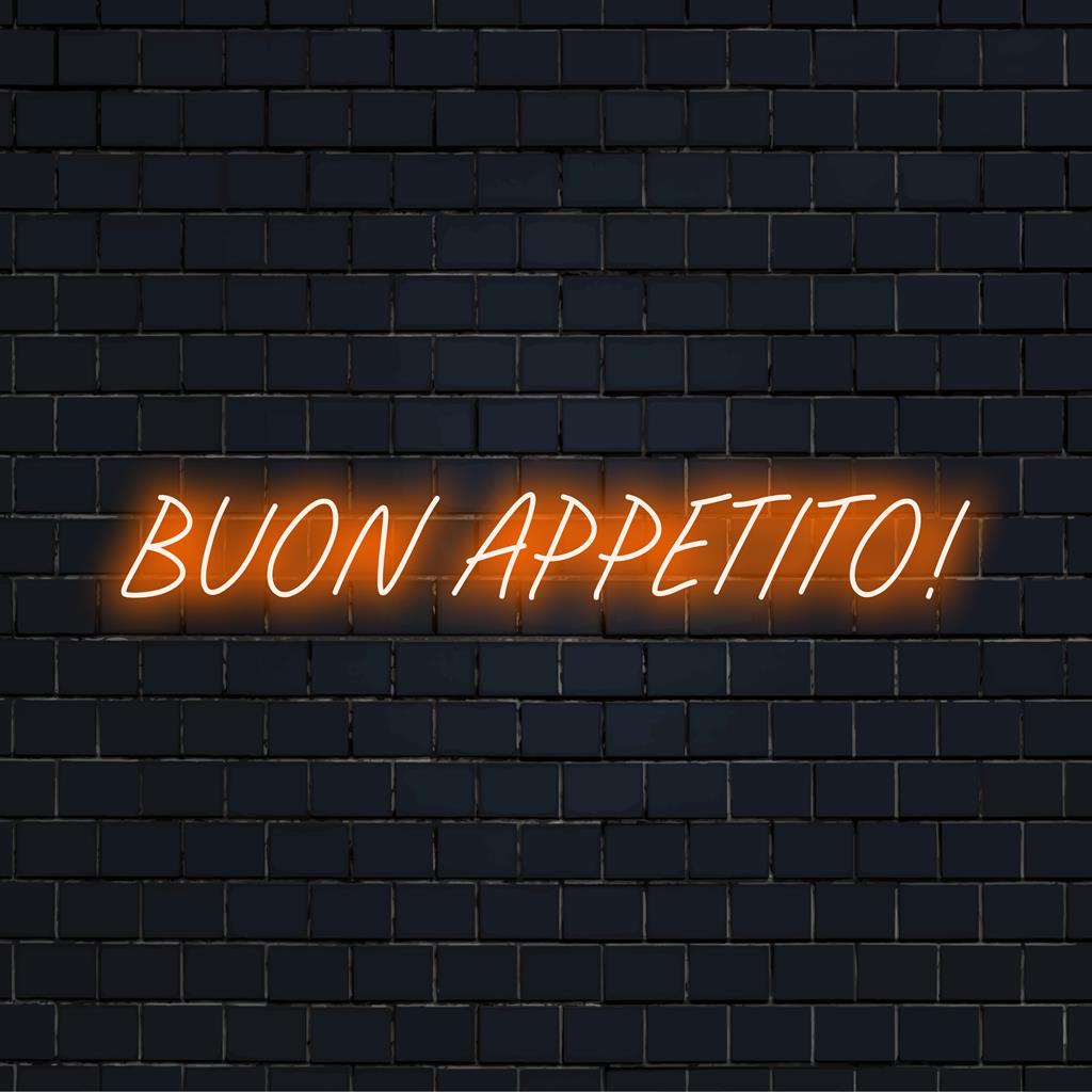 Bom apetite! Placa de LED neon personalizada; decoração neon versátil, perfeita para iluminar cozinhas ou salas de jantar.