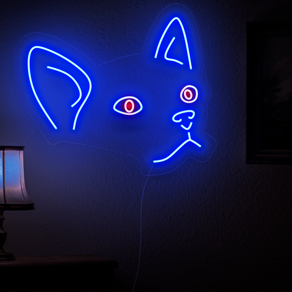 "Placa de neon para gatos" ��� Uma luz neon excêntrica e artística que exibe uma silhueta divertida de gato, adicionando charme e aconchego ao seu interior ideal para gatos.