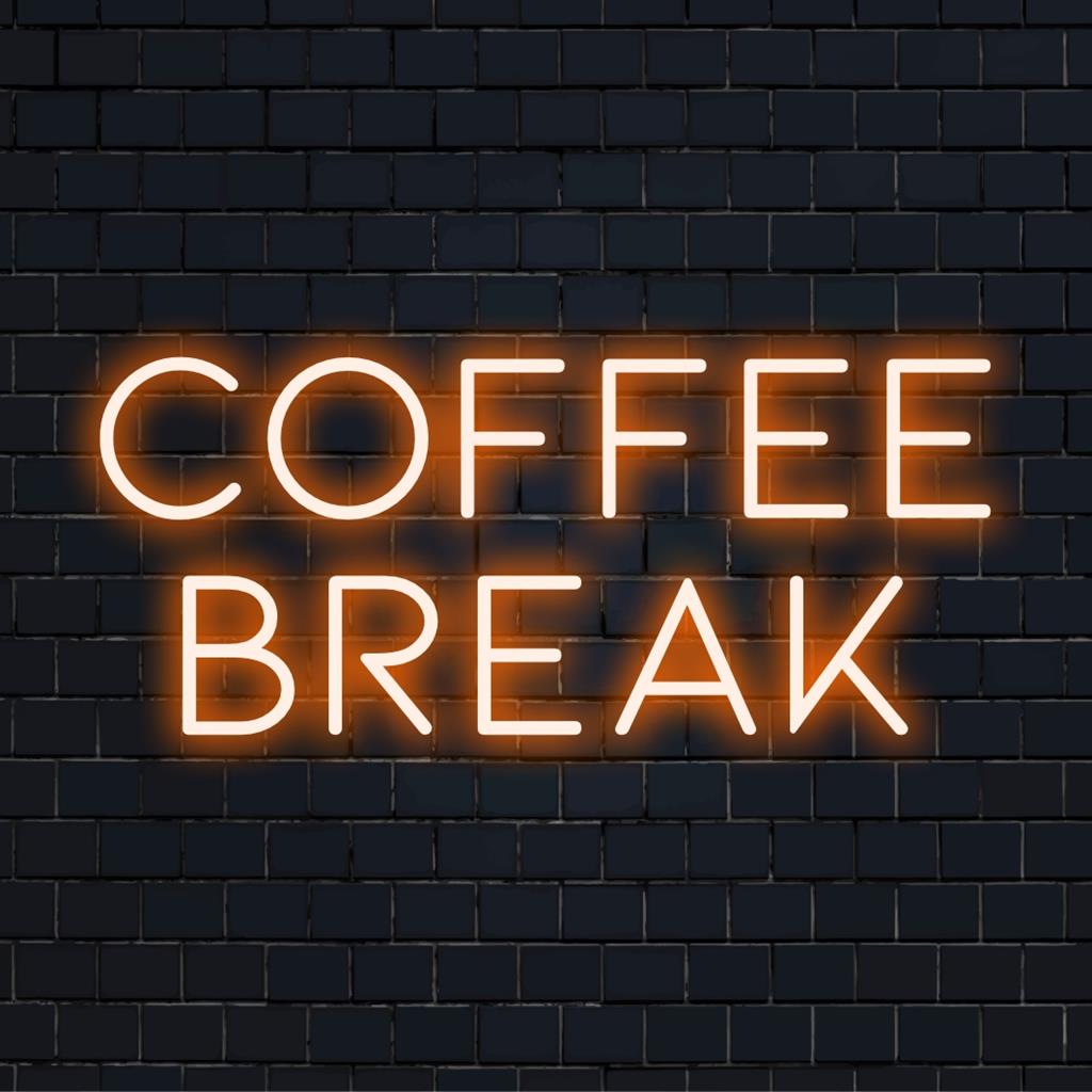 Letreiro de LED neon elegante com a inscrição "Coffee Break", ideal para dar um toque único à sua parede. Perfeito para os amantes de café!