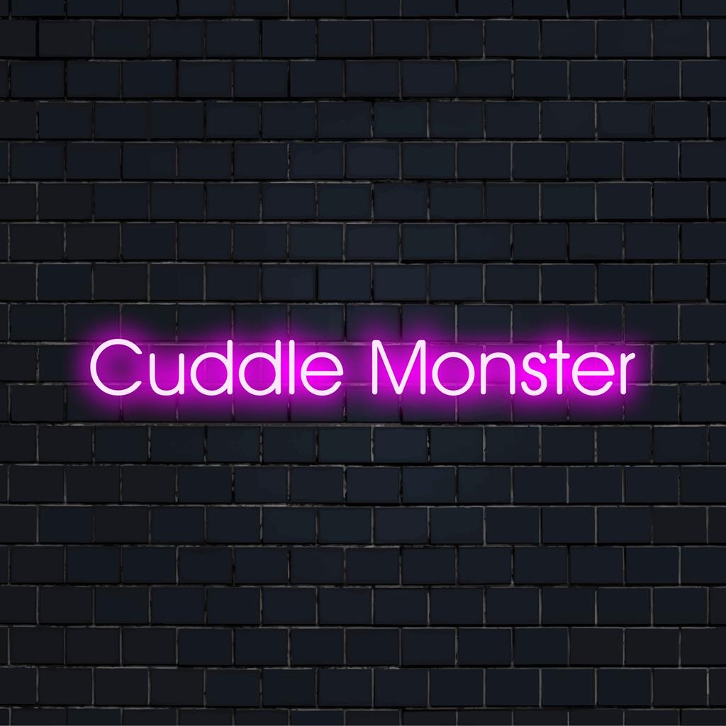Placa de LED neon vibrante Cuddle Monster, perfeita para adicionar charme lúdico e decoração moderna de neon a qualquer espaço.