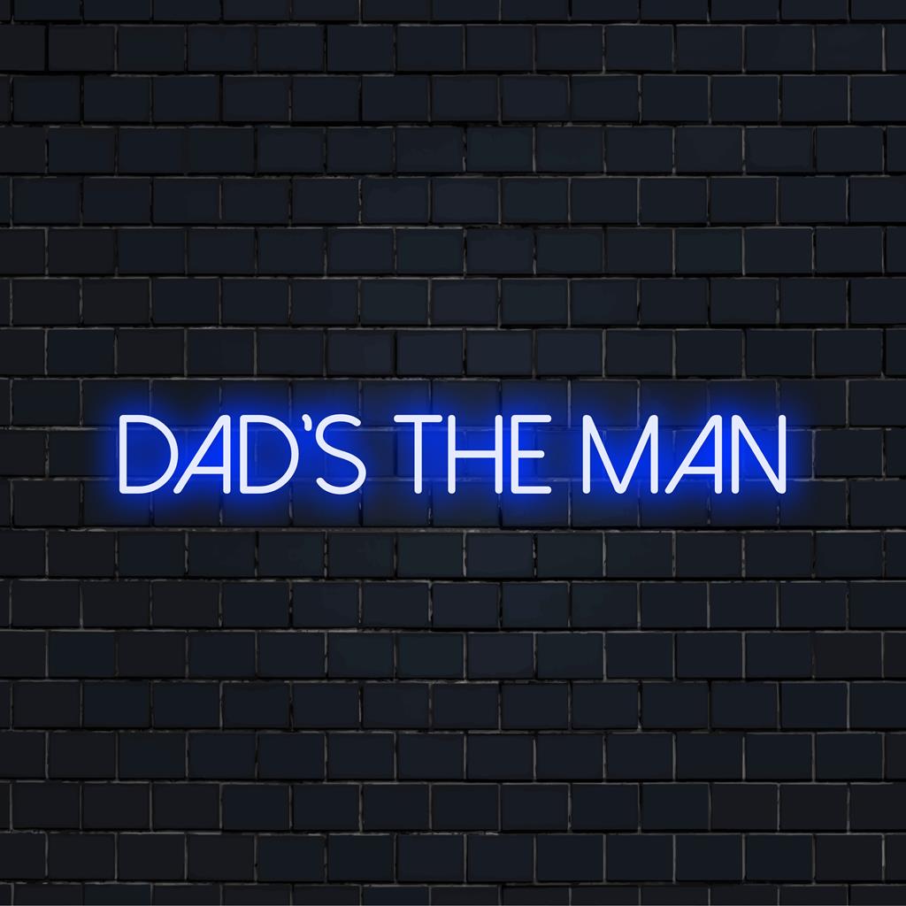 Letreiro de neon The Man da Glowing Dad, perfeito para decoração personalizada; mistura ideal de design de LED personalizado e arte de luz vibrante.