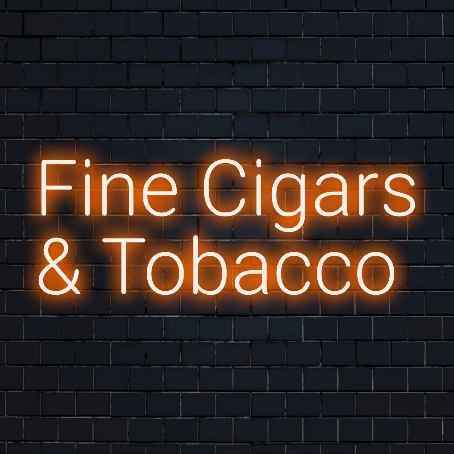 Placa de LED neon personalizada da Fine Cigars & Tobacco, perfeita para um toque vintage e ambiente neon com decoração de luz sofisticada.