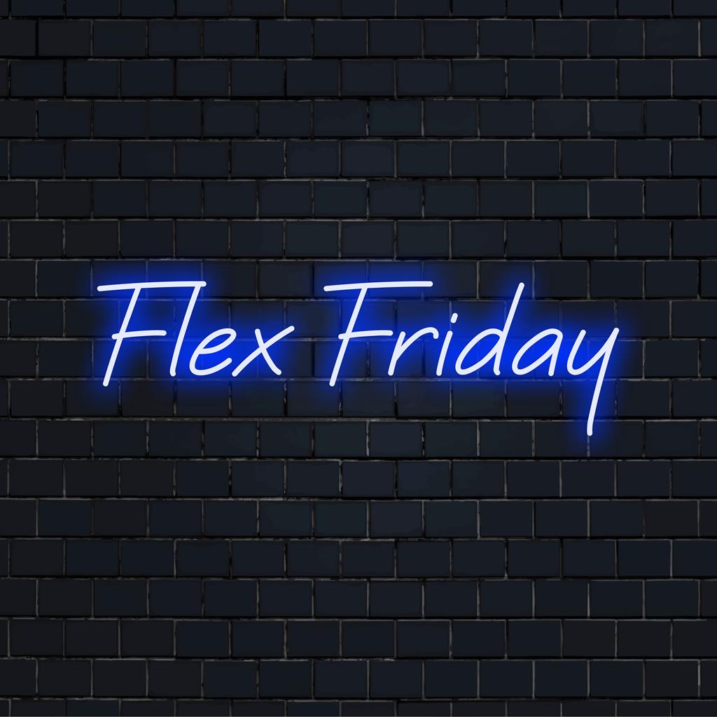 Placa de neon LED Flex Friday colorida; perfeita para arte de parede neon exclusiva ou decoração LED moderna e personalizada que valoriza qualquer espaço.