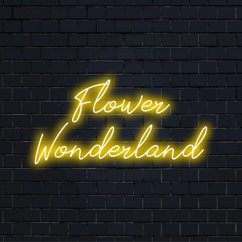 Letreiro de LED neon personalizado vibrante e encantador da Flower Wonderland, perfeito para decoração exclusiva com luz neon e espaços personalizados.