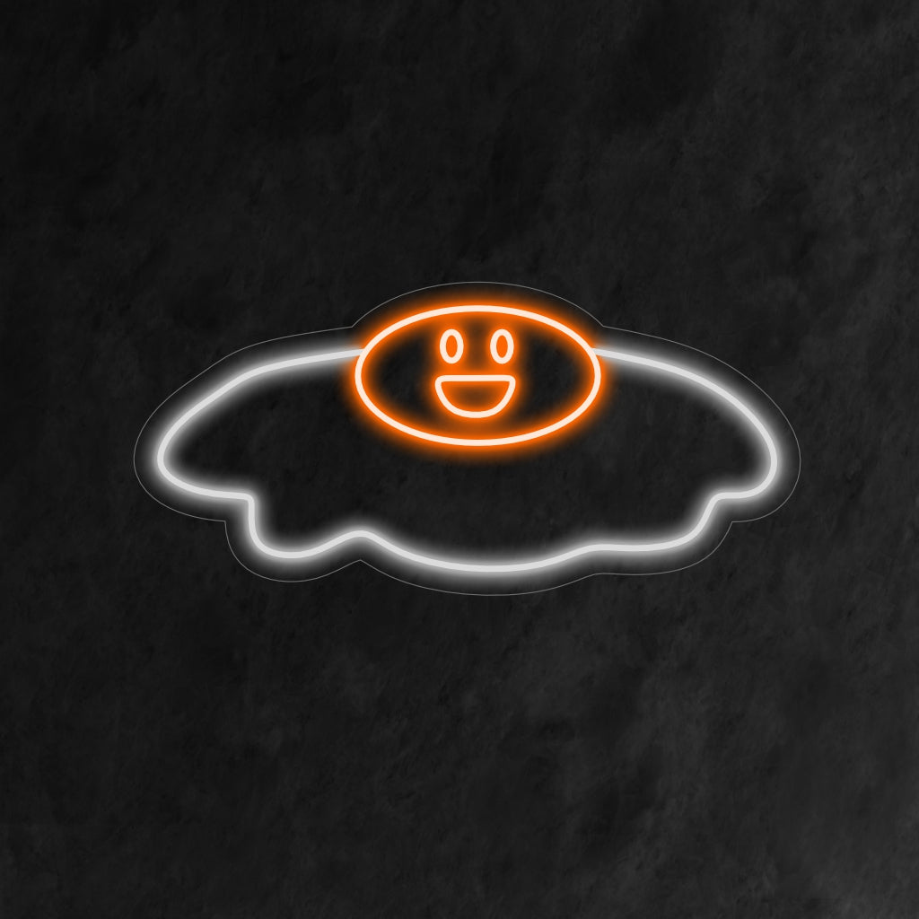 "Placa de neon de ovo frito" - Cheia de charme para café da manhã, perfeita para cafeterias e locais de café da manhã, celebrando a alegria do ovo frito.