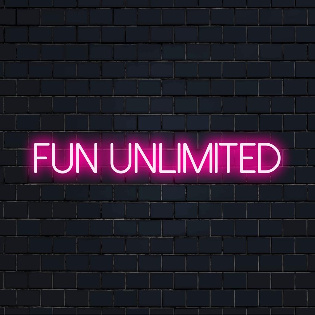 Placa de neon LED personalizada com Fun Unlimited, perfeita para adicionar um toque vibrante a qualquer espaço ou estilo de decoração.