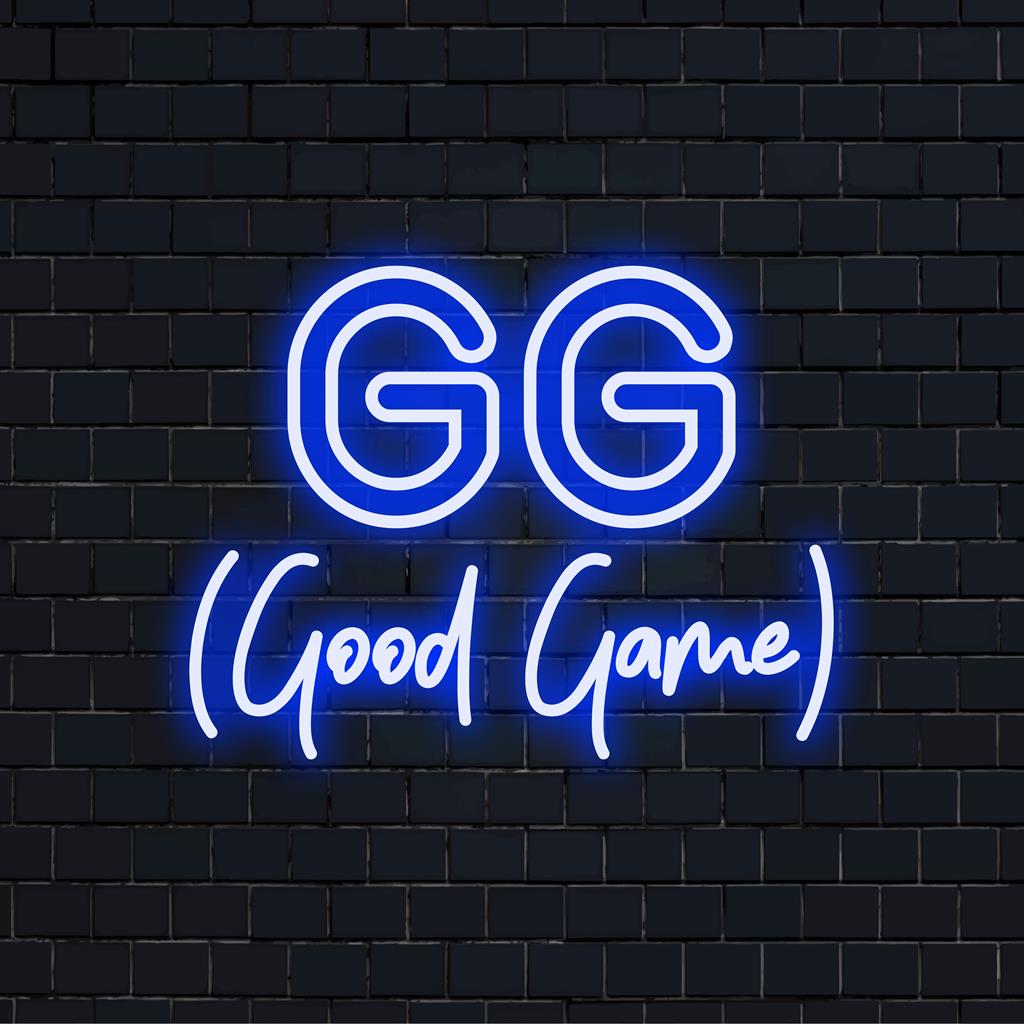 Placa de neon LED GG, ideal para gamers; arte de parede vibrante para elevar seu espaço com um toque de luz neon personalizado.