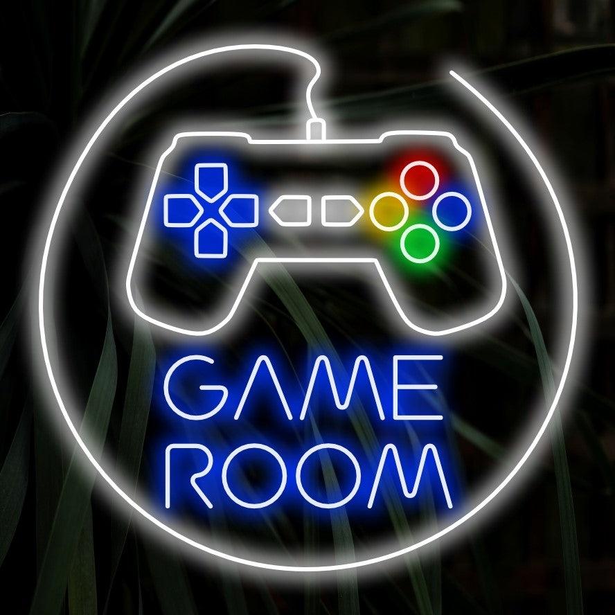 "Placa de neon para sala de jogos" - Ilumina com vibrações lúdicas, essencial para salas de jogos e espaços de entretenimento, criando um paraíso para os entusiastas de jogos.