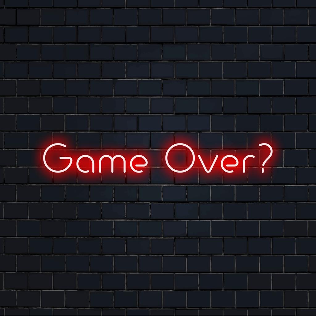 Letreiro de LED neon "Game Over" ousado, perfeito para qualquer ambiente. Ideal para um toque único de decoração com luz neon. Design personalizado e chamativo.