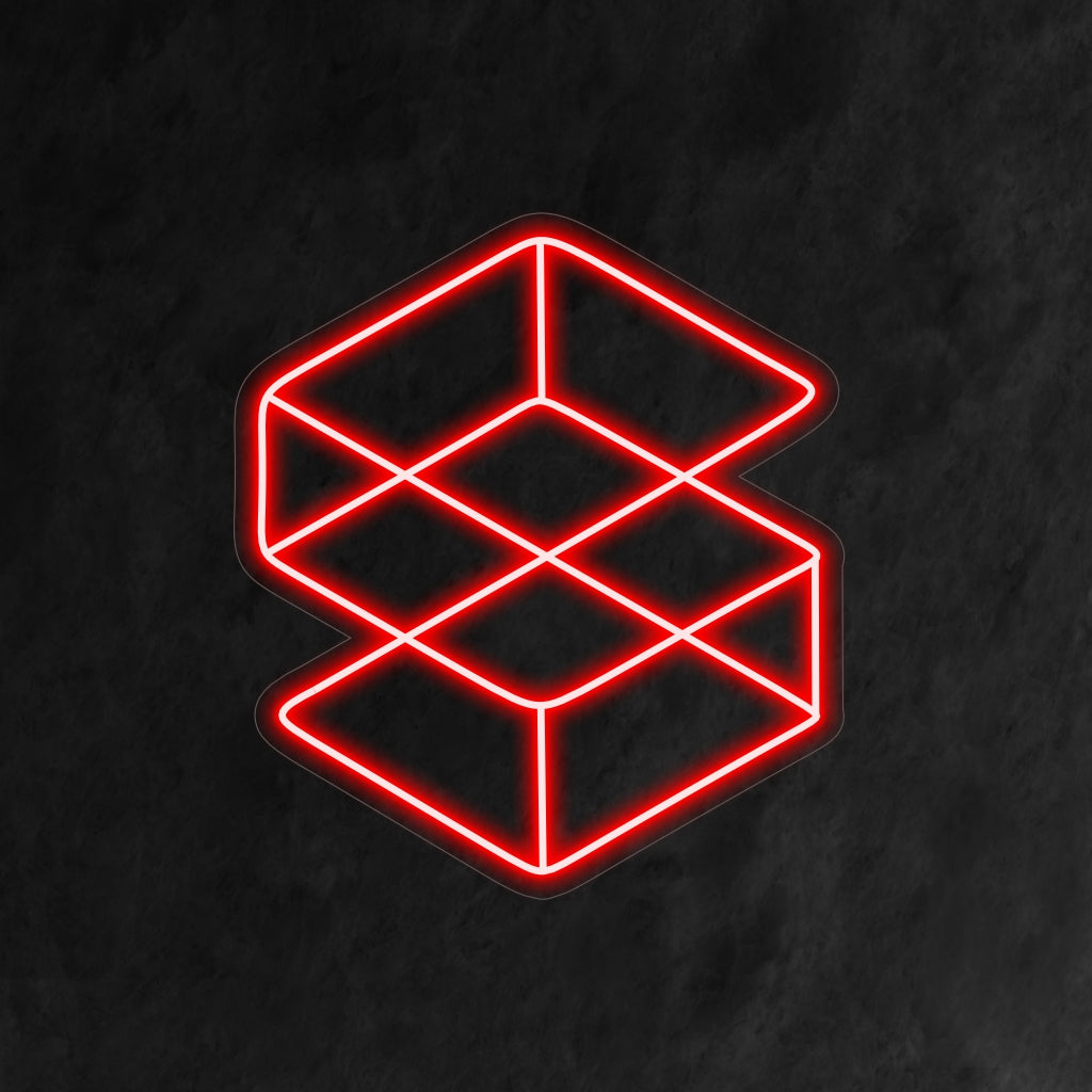 "Placa de neon com formas geométricas" - Ilumina com sofisticação abstrata, perfeita para espaços modernos e estúdios de arte, abraçando a simplicidade e a elegância das formas geométricas.