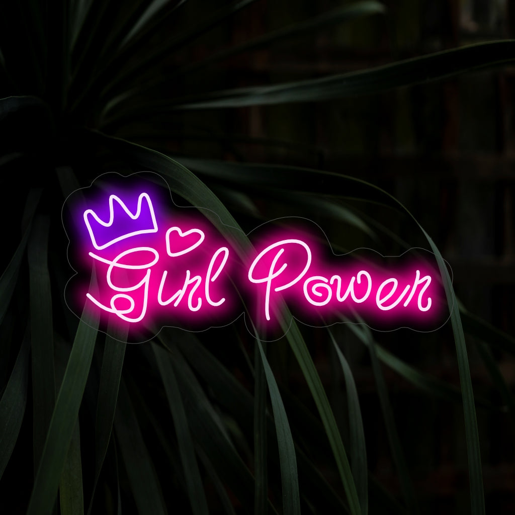 "Placa de neon Girl Power" - Ilumina com força e empoderamento, perfeita para espaços que celebram os direitos das mulheres e os ideais feministas, defendendo o poder e a resiliência das mulheres.