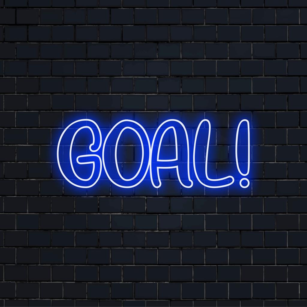 Letreiro de LED neon com design personalizado e ousado de Gol! Decoração de iluminação exclusiva, perfeita para bares ou eventos esportivos.