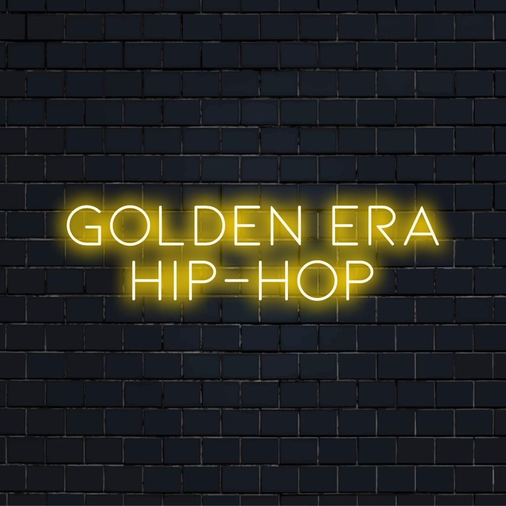 Placa de neon LED personalizada com tema Hip-Hop da Era de Ouro, iluminando um ambiente retrô hip-hop, perfeita para entusiastas de decoração e arte exclusivos.