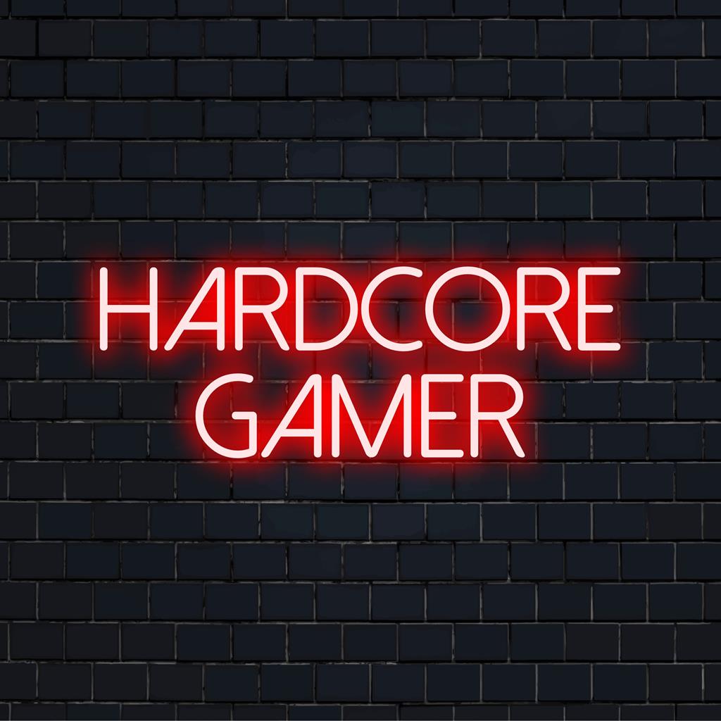 Placa de neon LED vibrante para jogadores hardcore, luz neon personalizável, decoração neon perfeita para entusiastas de jogos.