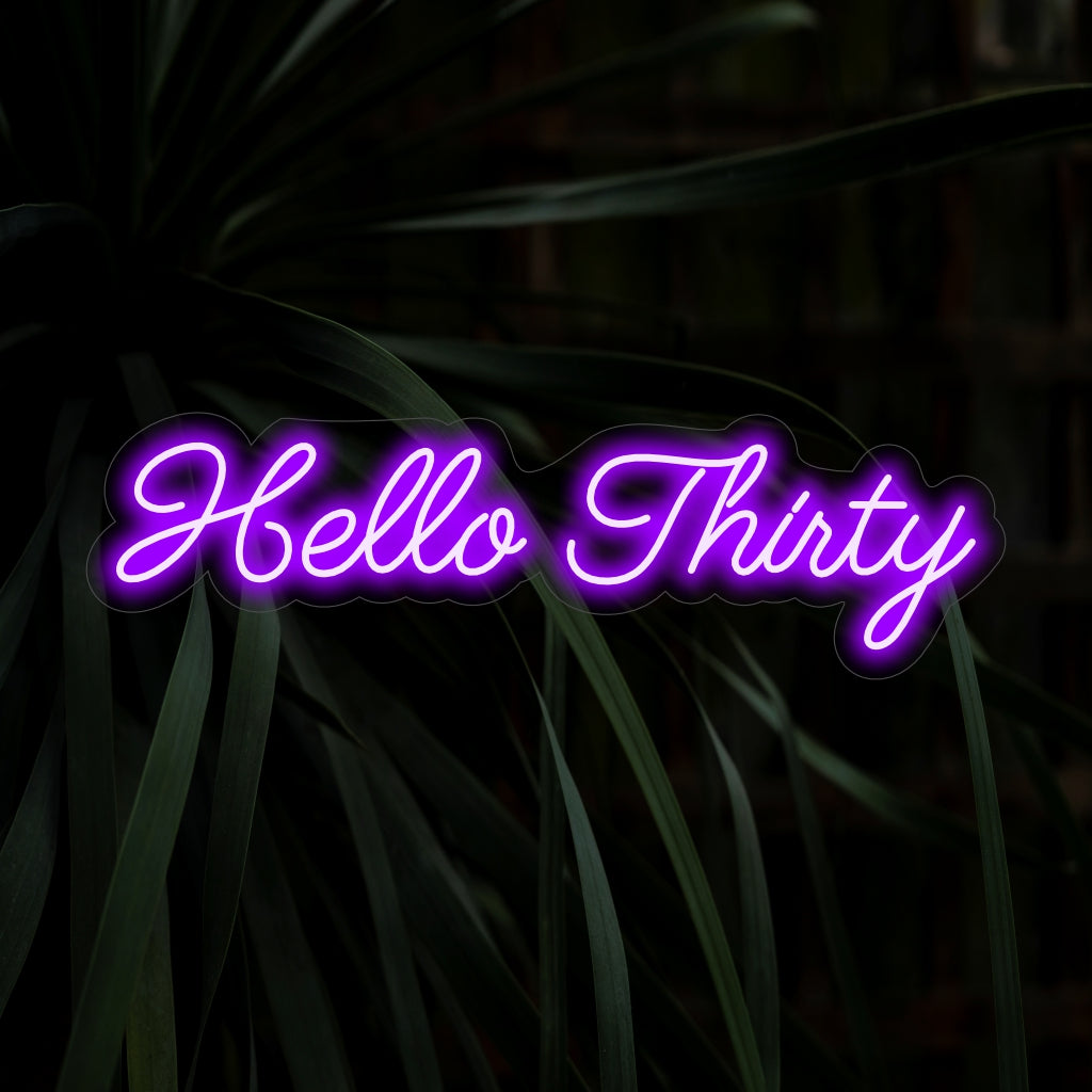 "Placa de neon Hello Thirty" - Uma adição alegre e comemorativa para festas de 30 anos, espalhando uma vibração positiva e vibrante para marcar o início de um novo capítulo.