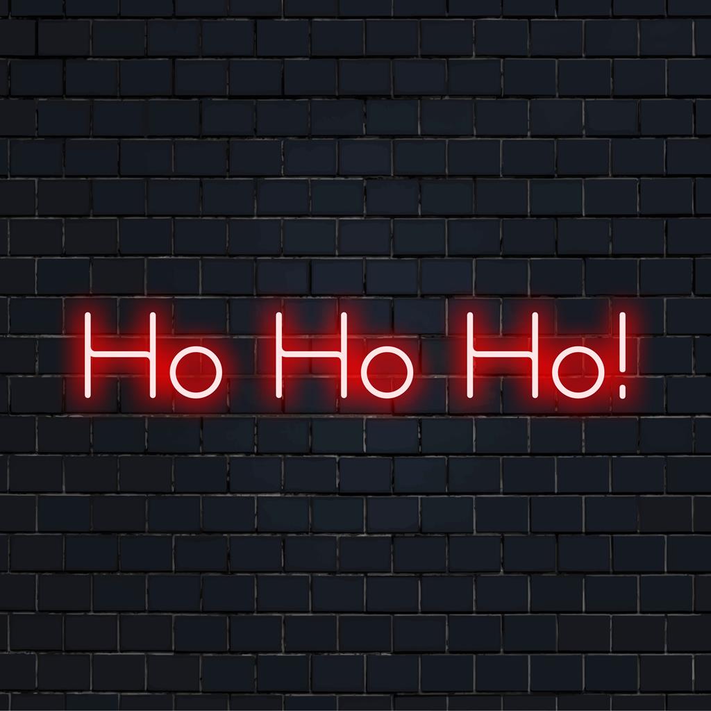 Letreiro de neon LED Ho Ho Ho! brilhante e festivo, perfeito para decoração de festas; uma luminária neon vibrante para seu espaço.