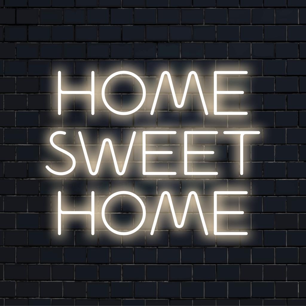 Placa de LED neon Home Sweet Home, decoração de luz neon perfeita para adicionar um brilho aconchegante e personalizado a qualquer ambiente.