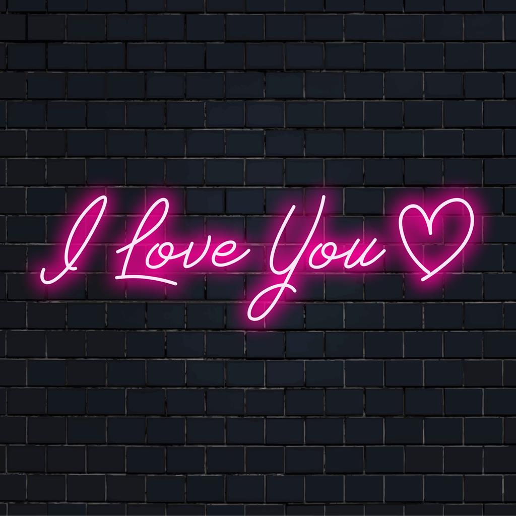Placa de neon LED personalizada e emocionante com a frase "Eu te amo"; perfeita para decoração personalizada e arte de parede neon expressiva.