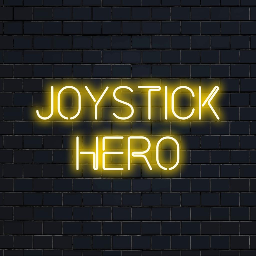Placa de neon LED personalizada Joystick Hero: decoração de luz neon vibrante com tema de jogos, perfeita para dar mais energia à sala de jogos.