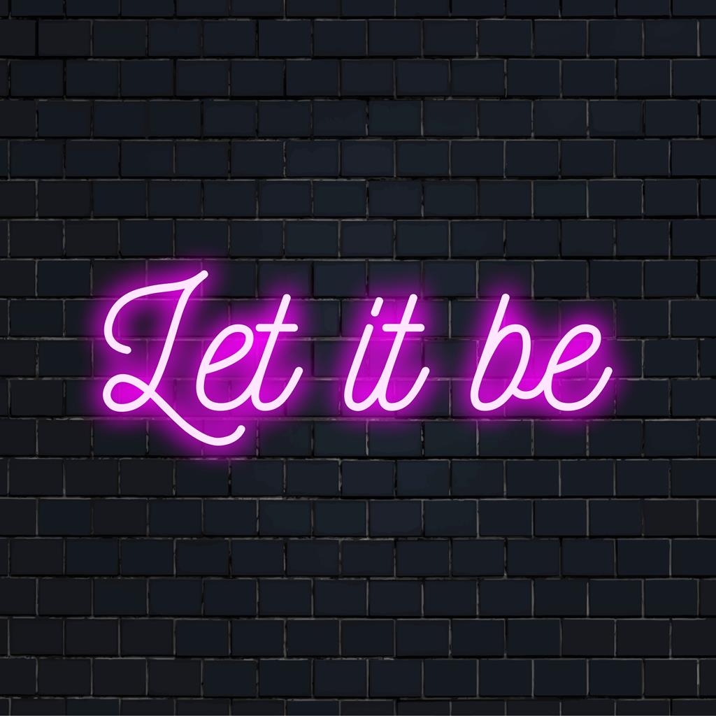 Placa de LED neon vibrante e personalizada Let It Be, perfeita para adicionar um brilho artístico personalizado a qualquer espaço.