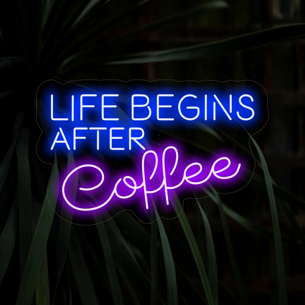 Letreiro de neon "A Vida Começa Depois do Café" - Um complemento perfeito para o seu cantinho aconchegante, irradiando uma atmosfera acolhedora e convidativa. Uma homenagem em neon à alegria que começa com cada gole de café.