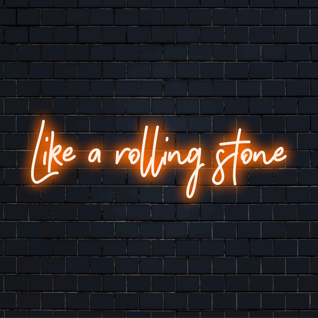 Placa de neon LED personalizada inspirada em Like A Rolling Stone, arte de parede neon perfeita para decoração vibrante da casa.