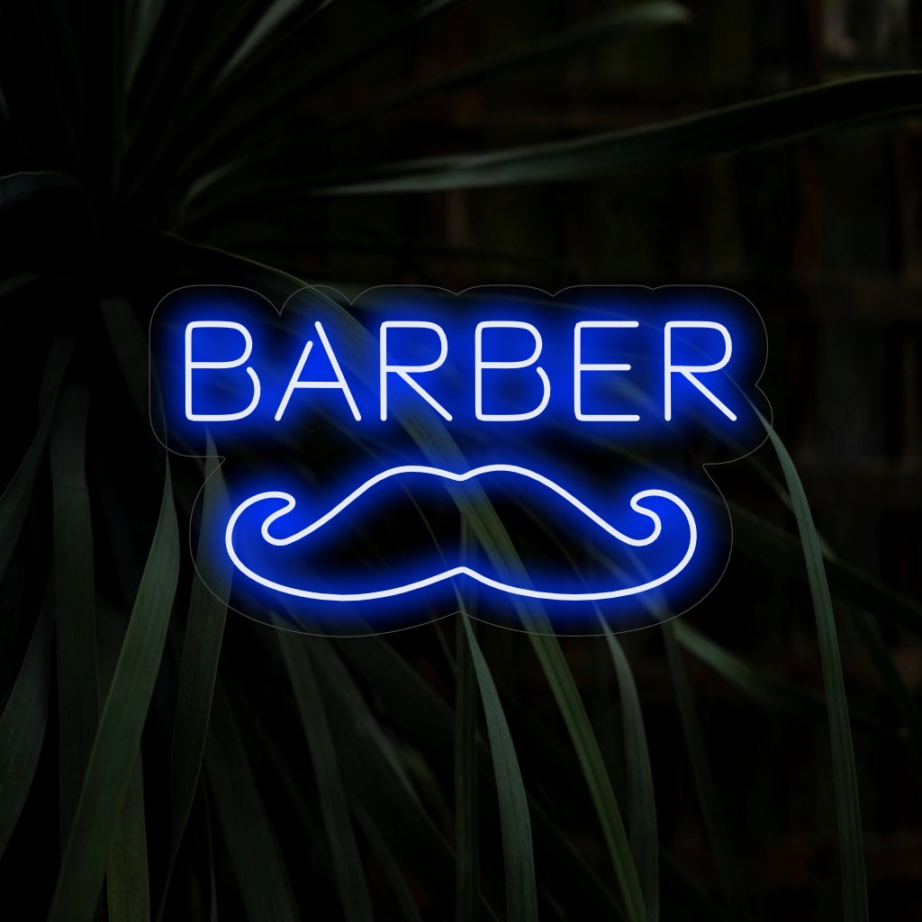 "Placa de neon para barbeiro com bigode" é um acessório elegante e vintage, perfeito para barbearias com um toque de charme clássico. Ilumine com elegância e cuidado!