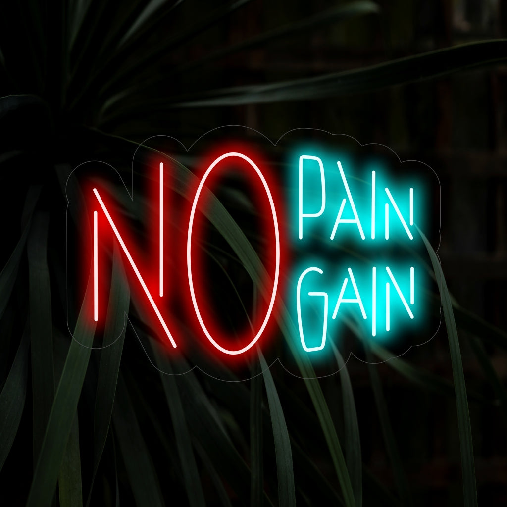 "Placa de neon "No Pain No Gain" é uma adição energizante e determinada, perfeita para espaços que incentivam a superação de limites. Ilumine com a mentalidade do progresso!