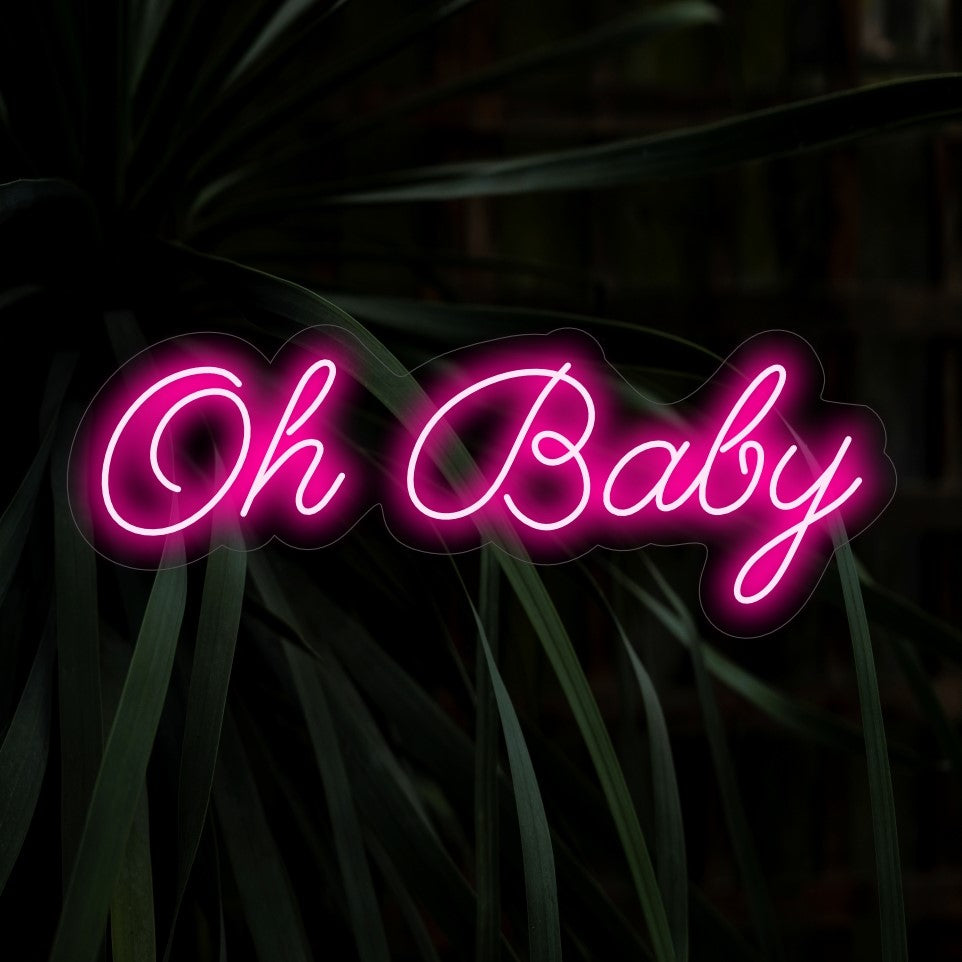 "Oh Baby Neon Sign" é um toque sedutor e divertido, perfeito para espaços que celebram a feminilidade e um toque de charme ousado. Ilumine com uma piscadela e seduza!
