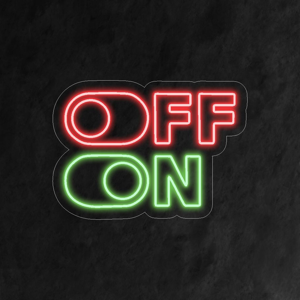 "Placa de Neon On Off" é um acessório elegante e funcional, perfeito para espaços que valorizam o design minimalista e moderno. Ilumine com praticidade e estilo!