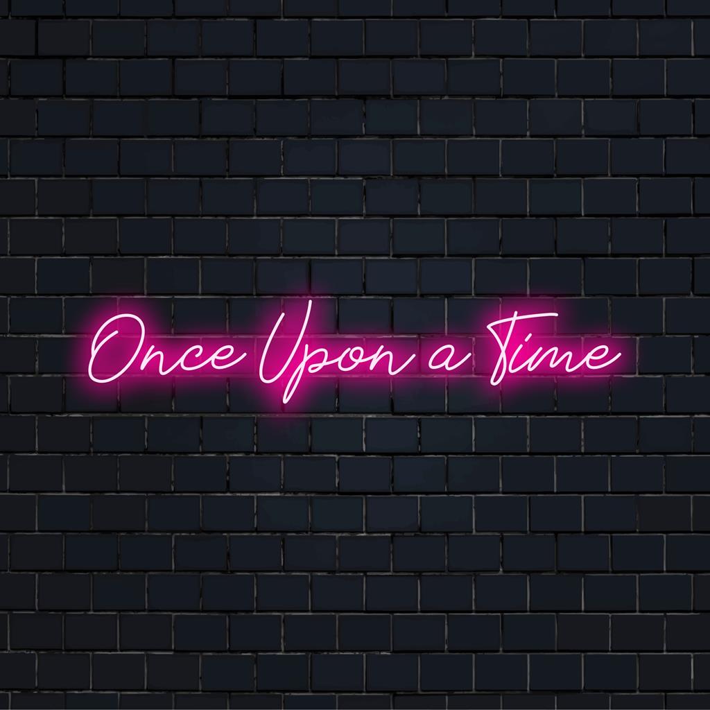 Placa de neon LED com a frase Once Upon A Time, decoração personalizada perfeita e arte de neon para casa ou eventos.