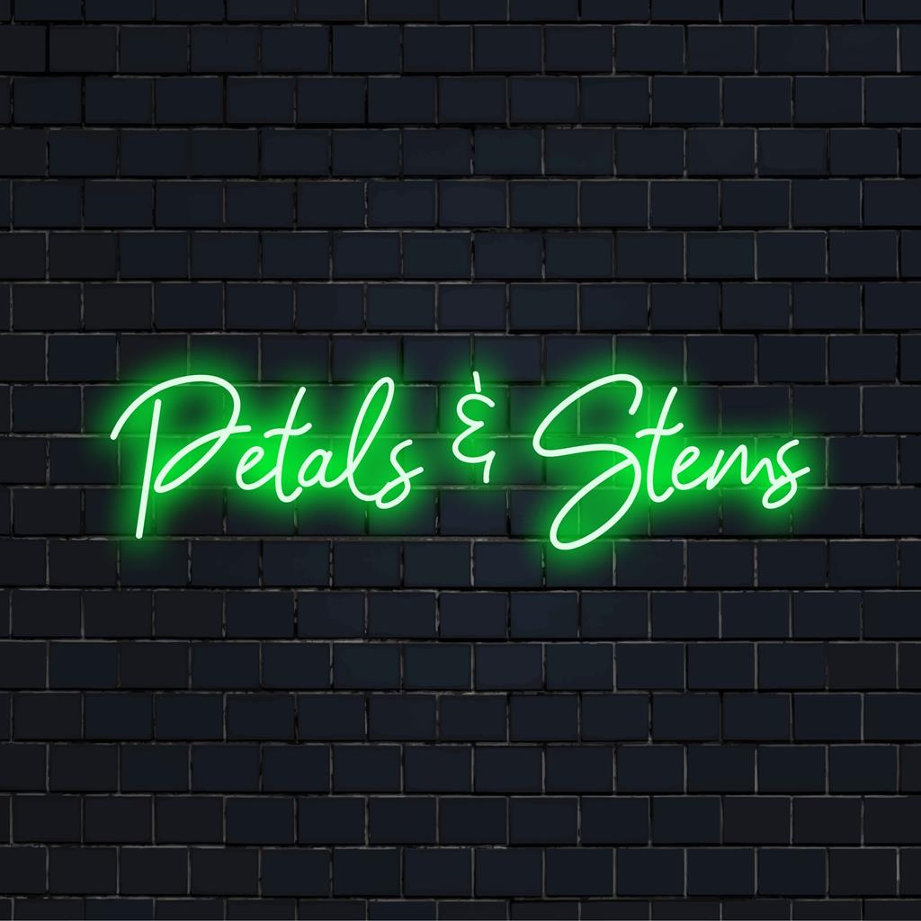 Placa de neon LED, mistura artística de pétalas e caules brilhantes; perfeita para arte de parede moderna e vibrante e decoração de casa exclusiva.