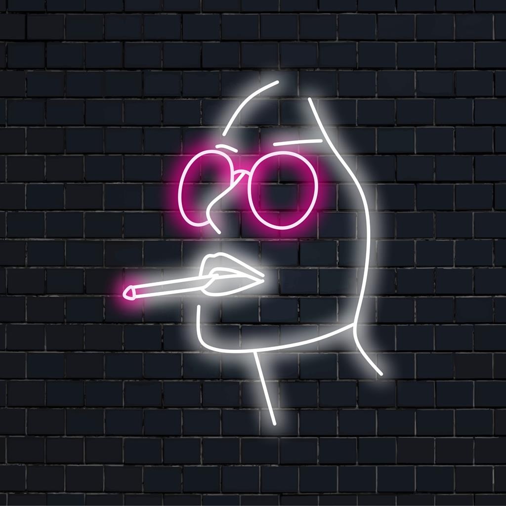 Placa de LED Pretty Girl Smoking Cigarette: arte neon personalizada para decoração de parede exclusiva, captura elegância e ousadia com um brilho vívido.