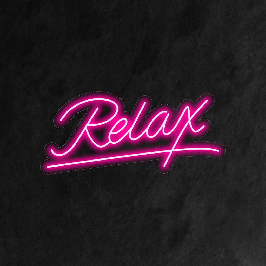 O letreiro neon "Relax" é uma adição calmante e convidativa ao seu ambiente de bem-estar. Uma luz neon que promove uma atmosfera tranquila e relaxante.