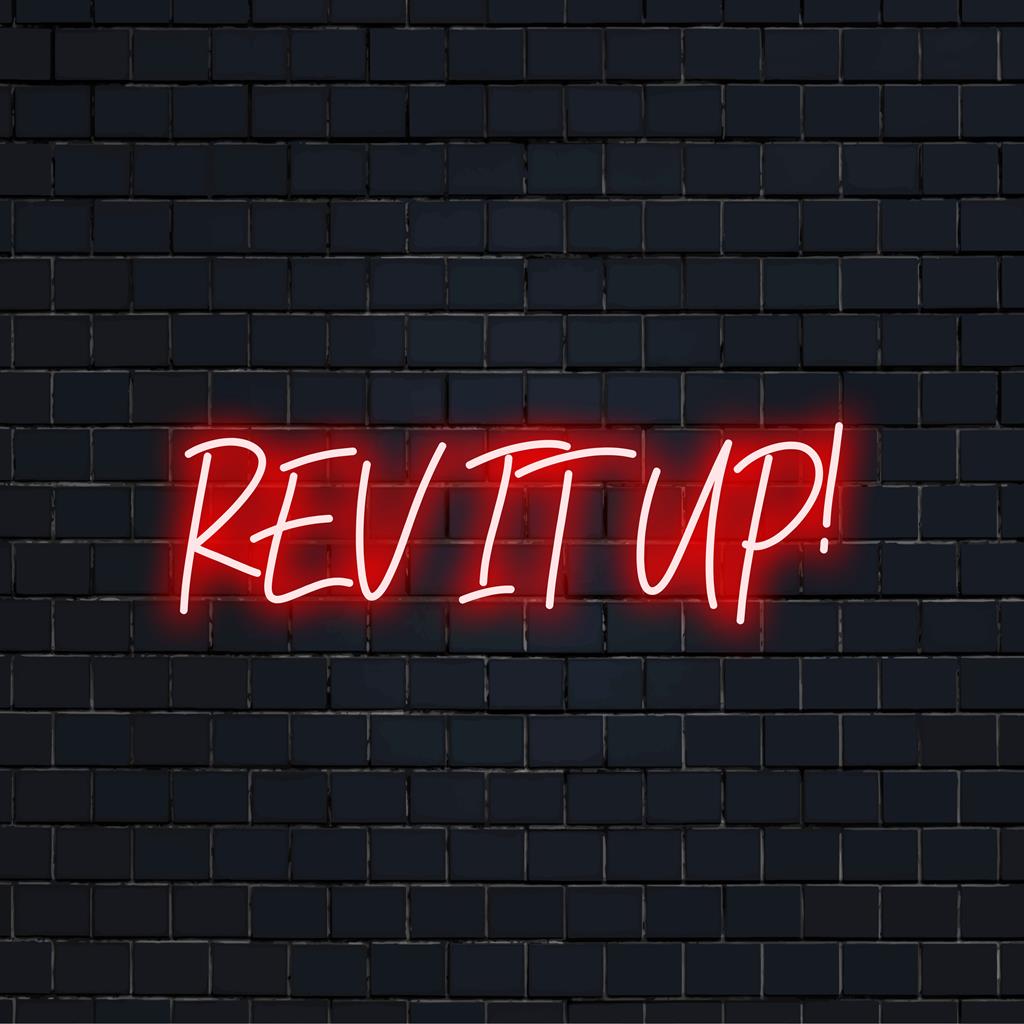 Letreiro de LED neon personalizado e vibrante "Rev It Up!": peça de decoração neon perfeita que adiciona estilo único e energia vibrante a qualquer ambiente.