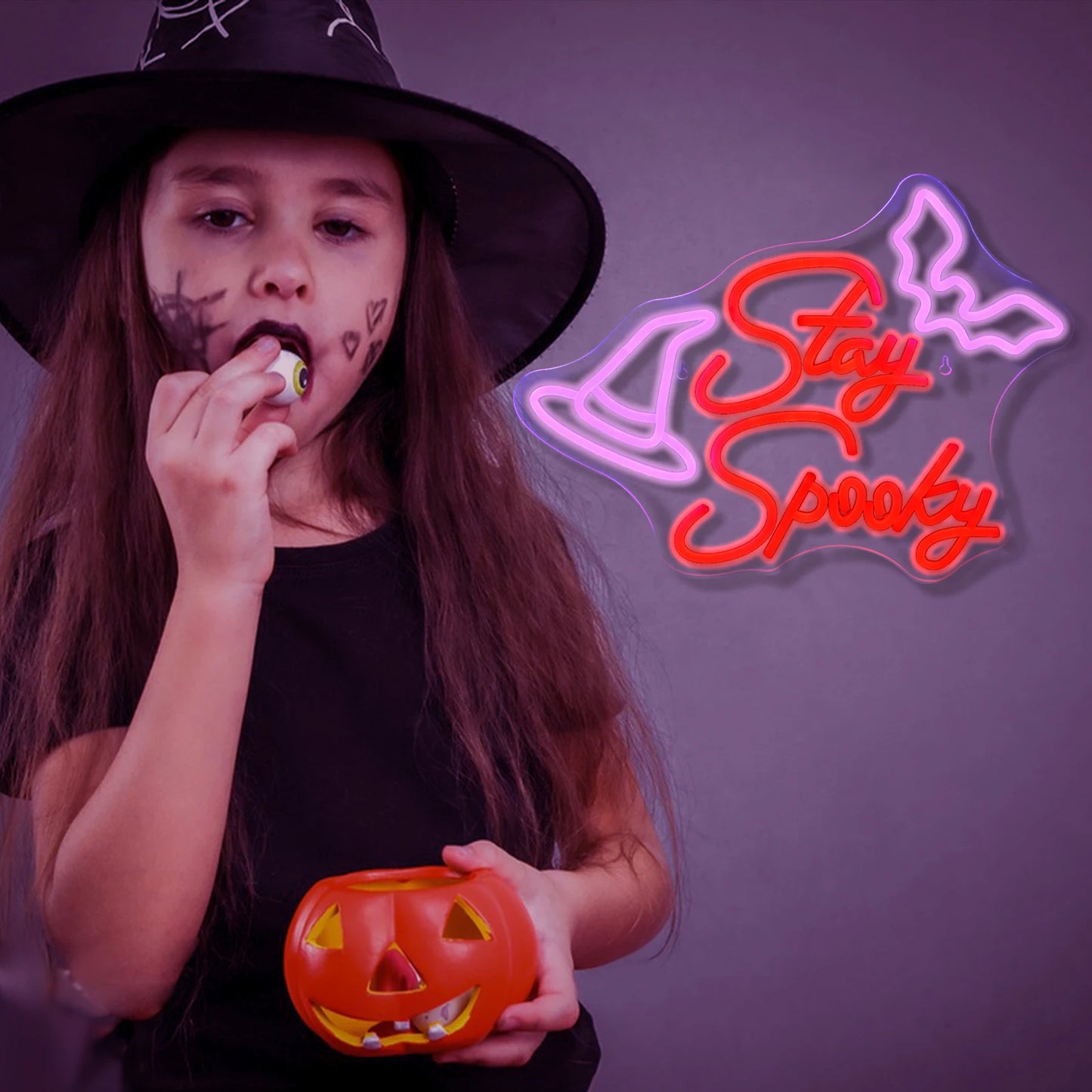 Letreiro de LED "Stay Spooky" 5V USB - Econômico