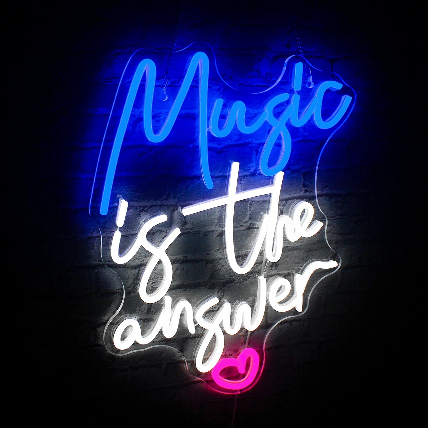 A Música é a Solução - Letreiro de LED USB 5V - Econômico