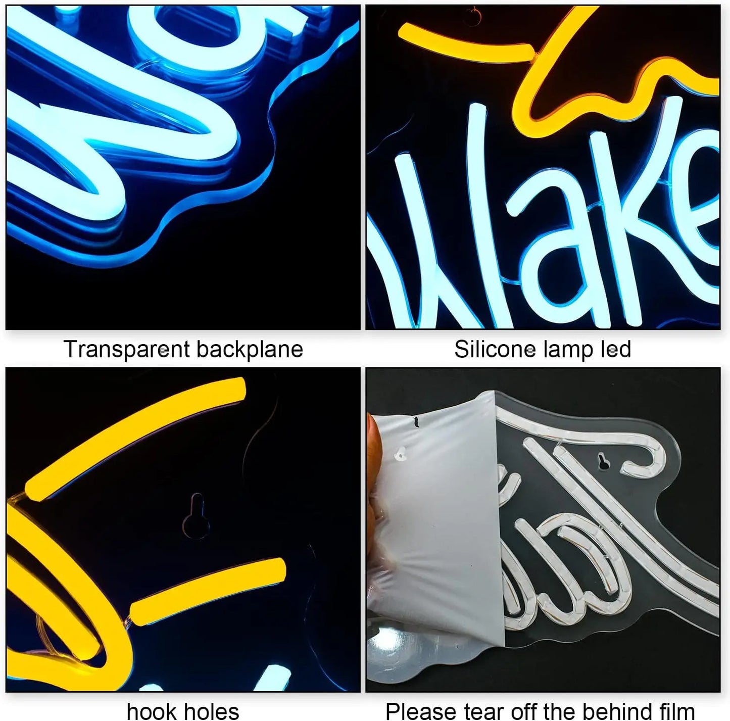 Letreiro de LED 5V USB "Wake in Bake" - Econômico