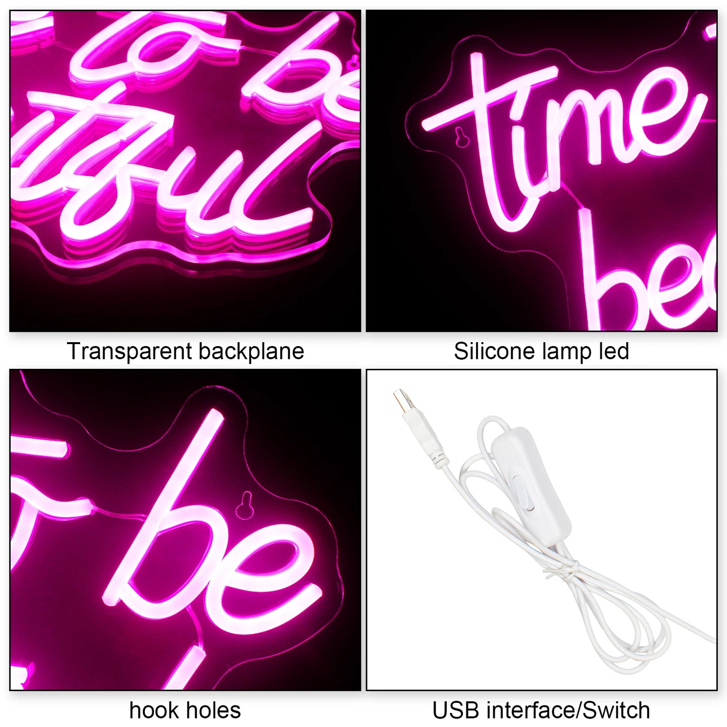 Tempo de Ser Linda 5V USB Letreiro de LED - Econômico