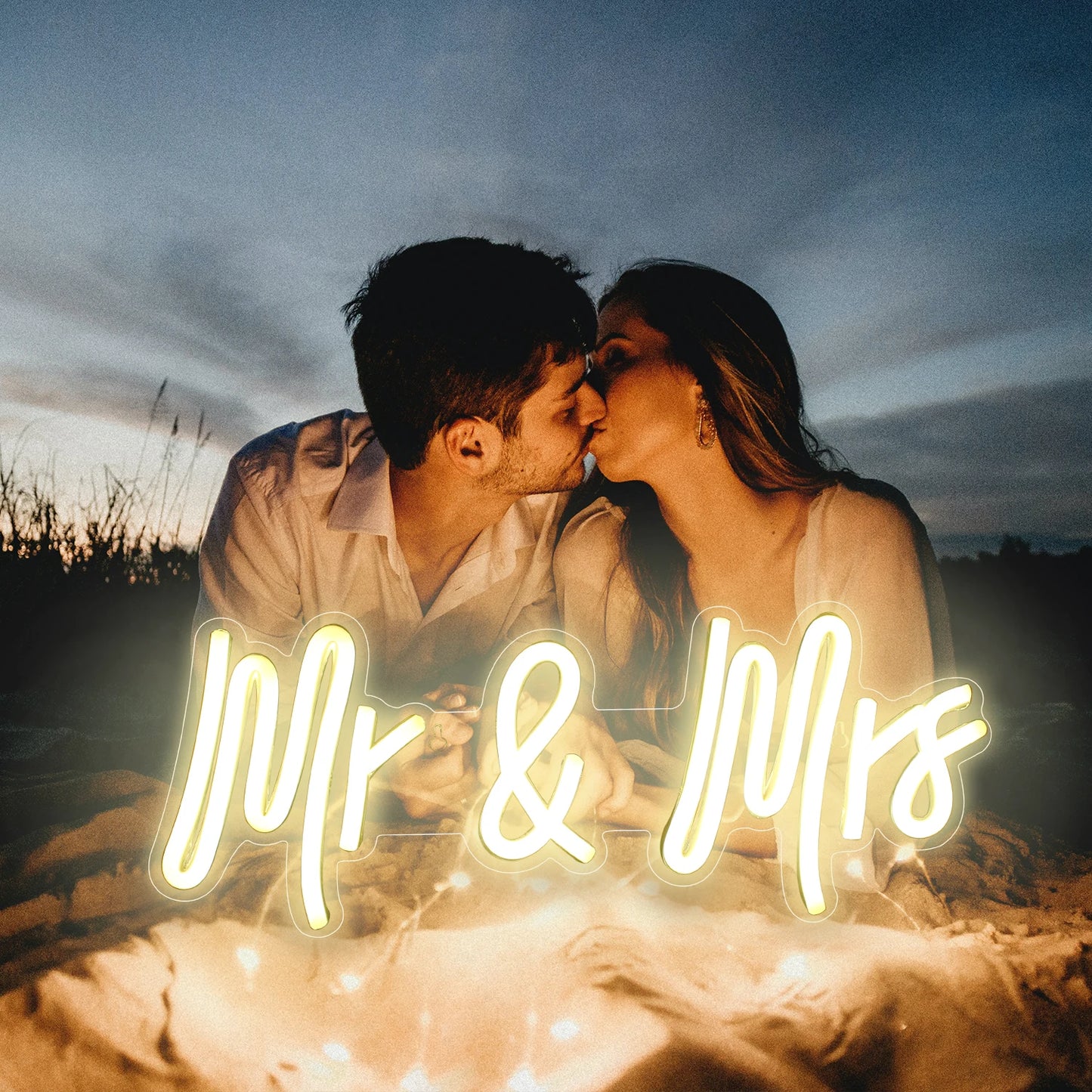 Letreiro de LED Mr & Mrs 5V USB - Econômico