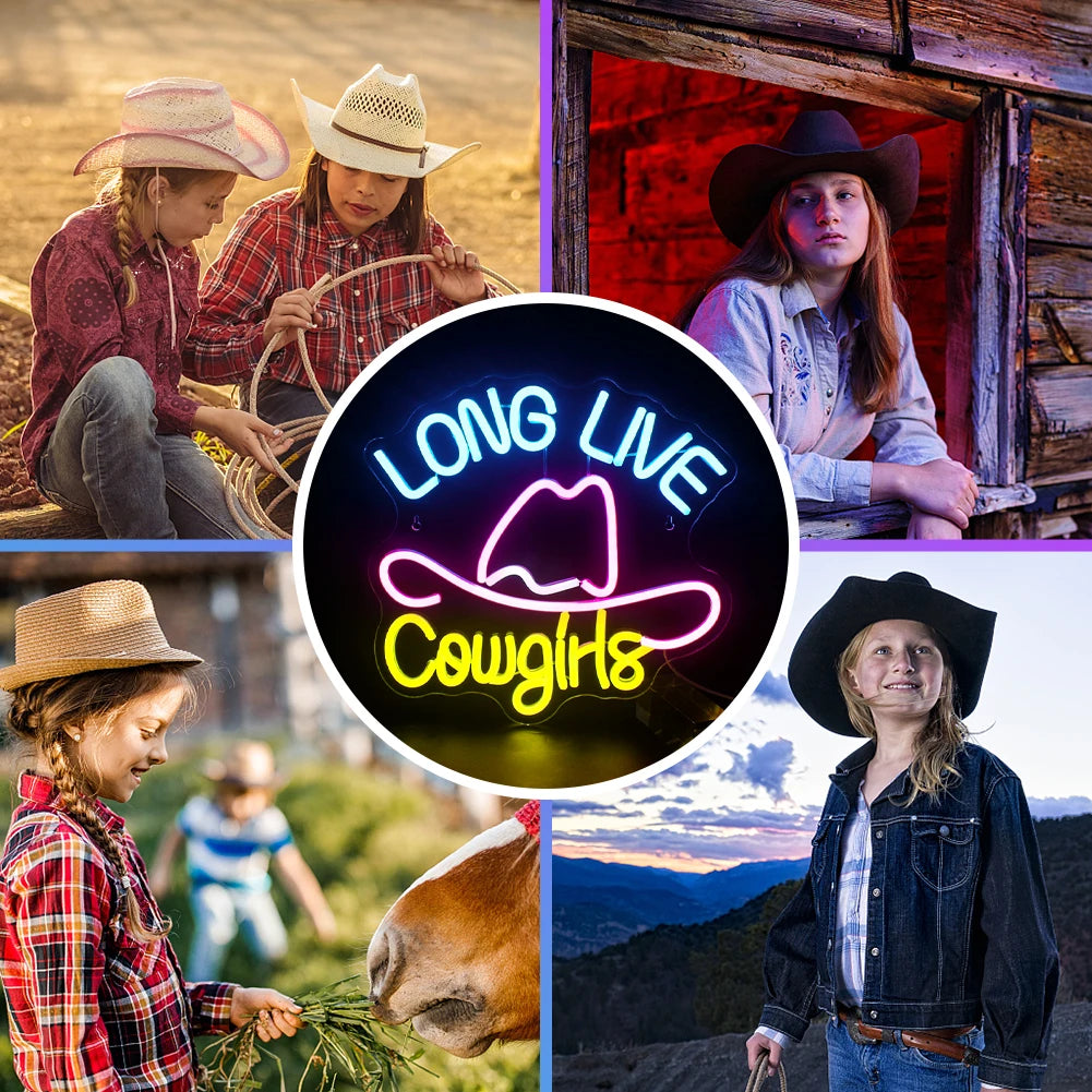 Viva as Cowgirls Letreiro de LED 5V USB - Econômico