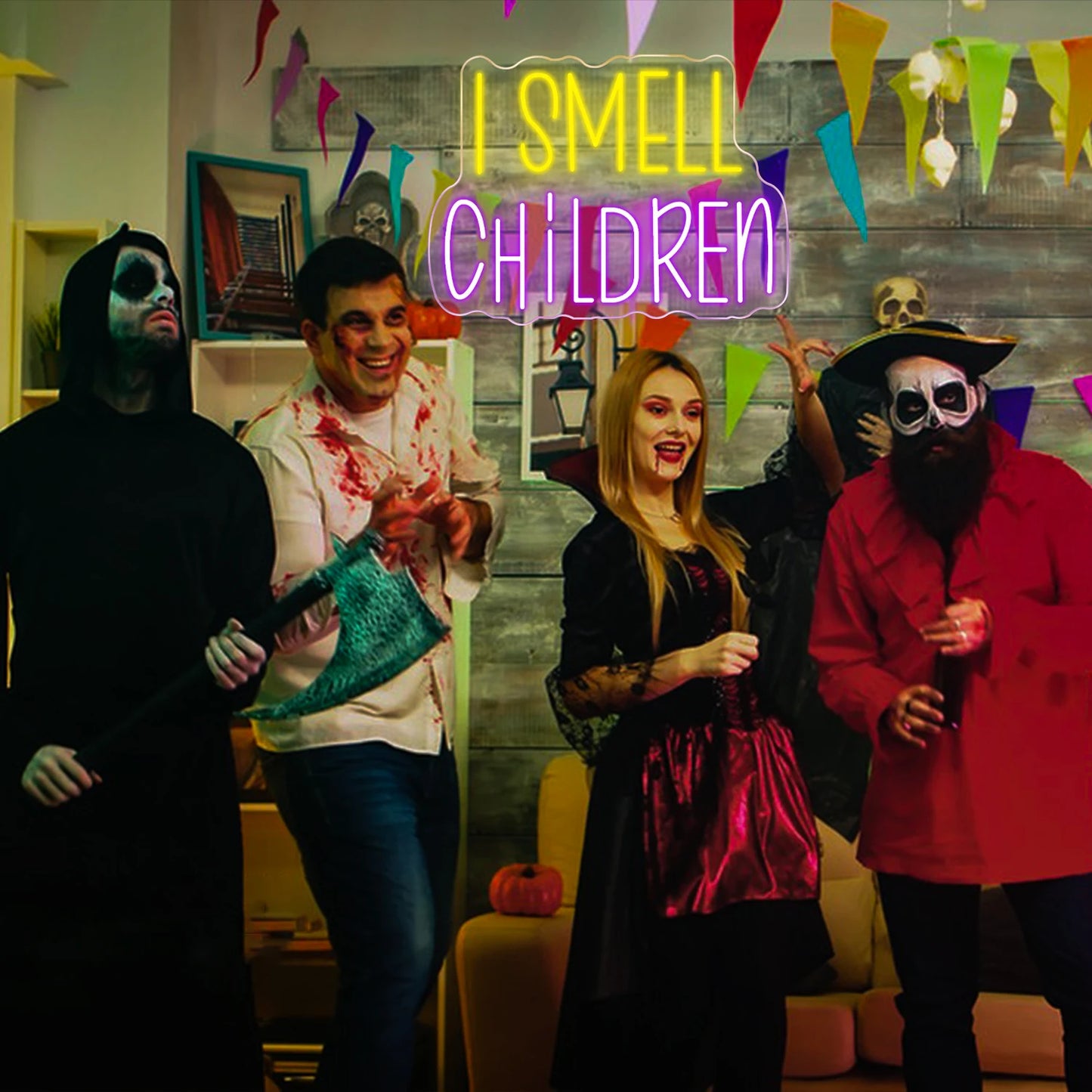 Decoração de Festa de Halloween 5V USB Letreiro de LED - Econômico