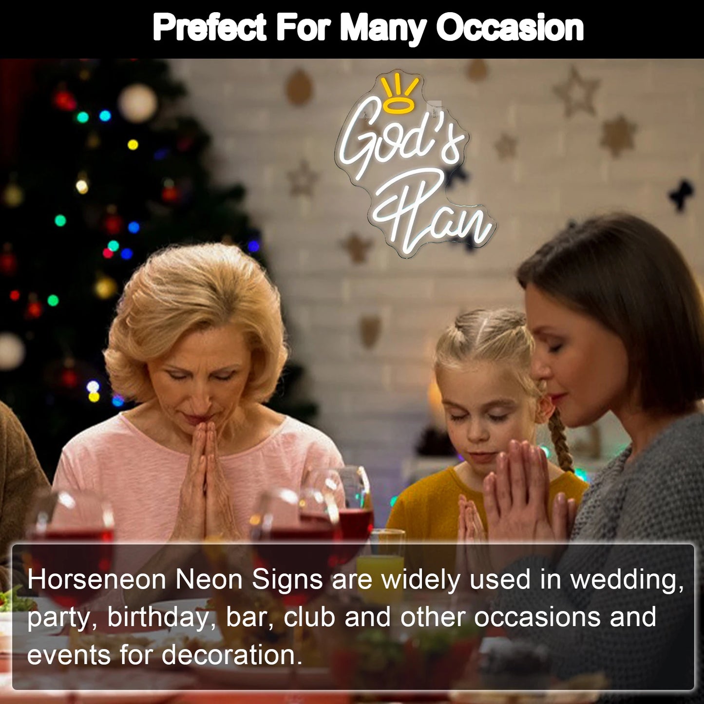 Letreiro de LED "Plano de Deus" 5V USB - Econômico