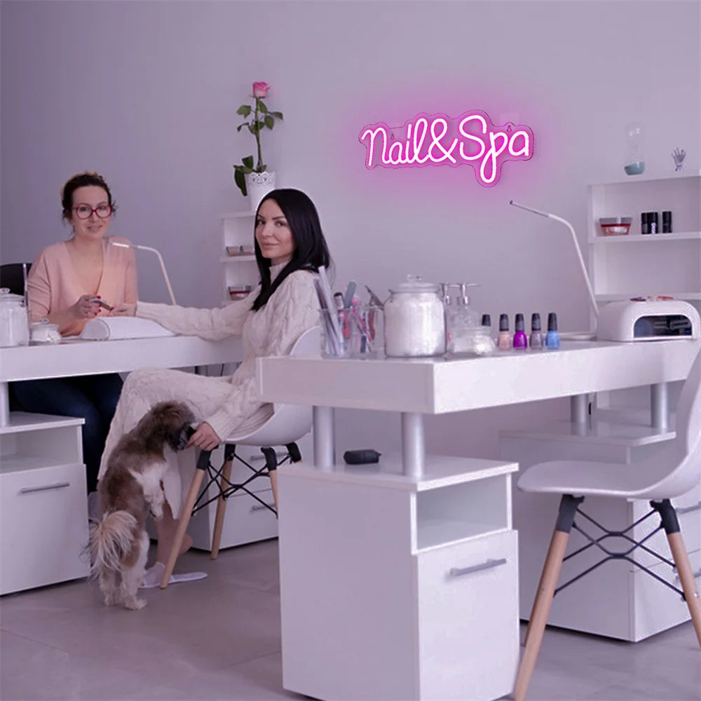 Letreiro de LED 5V USB Nail Spa - Econômico